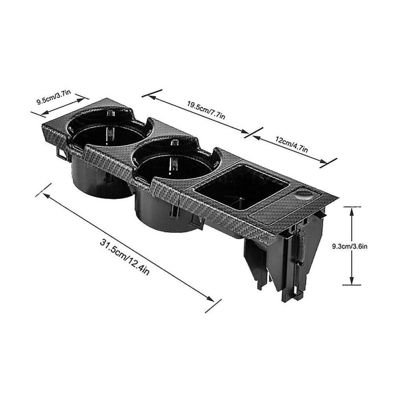 BMW E46 Center Console Box: Durable Plastic With Carbon Fiber Pattern - Car Storage Organizer With Coin Holder And Cup Holder For BMW 3 Series 1999-2006 Interior Upgrade - Image 3