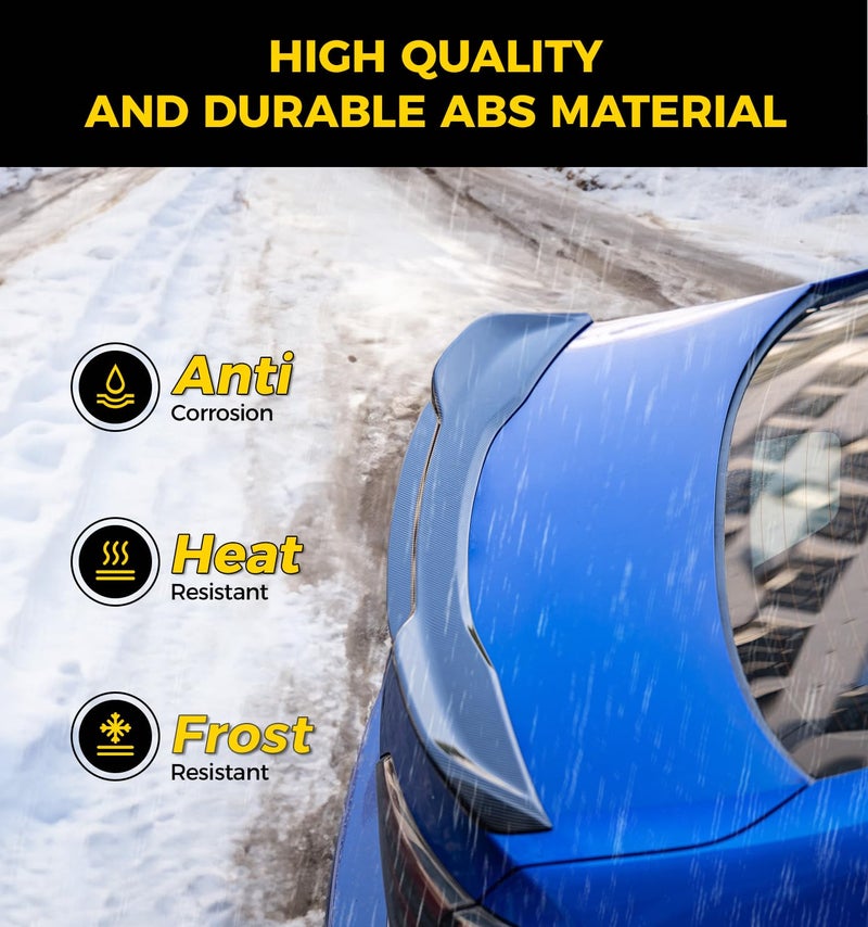 Xprite Rear Spoiler Compatible with 2021-2026 Honda Civic Sport Spoiler 11th Civic Sedan Rear Spoiler Wing, JDM Style ABS Material- Carbon Fiber Pattern - Image 3