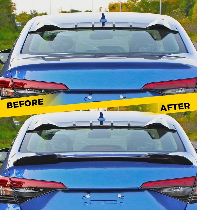 Xprite Rear Spoiler Compatible with 2021-2026 Honda Civic Sport Spoiler 11th Civic Sedan Rear Spoiler Wing, JDM Style ABS Material- Carbon Fiber Pattern - Image 2