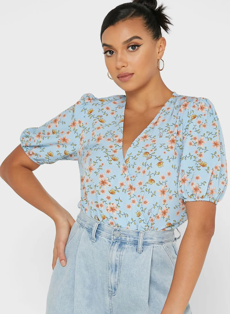 Ginger Ditsy Print Crop Top