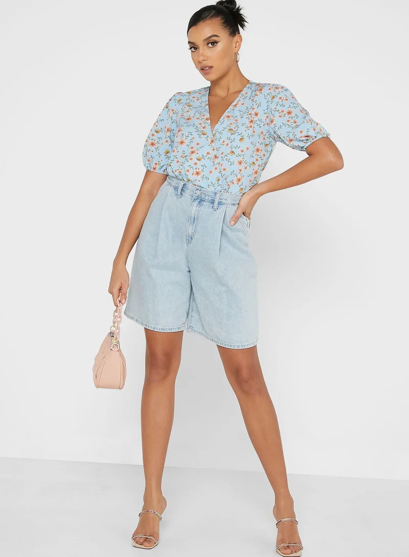 Ginger Ditsy Print Crop Top