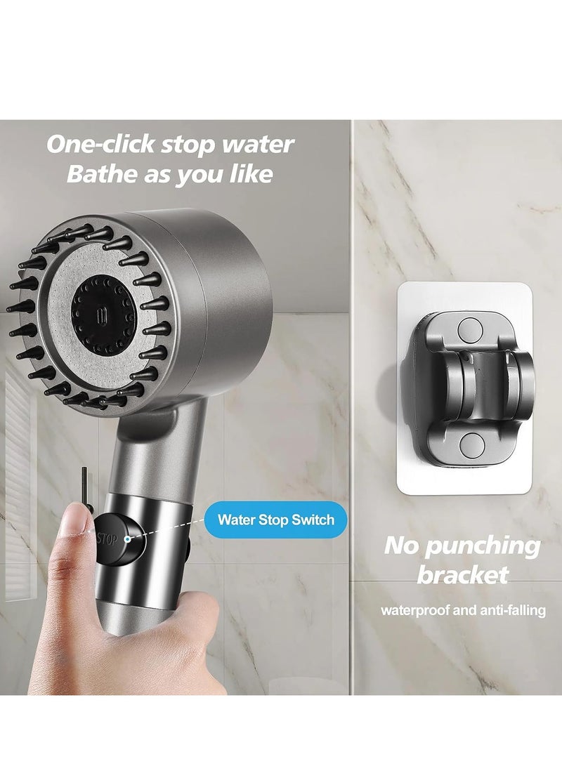 GUDOO Shower Filter Shower Head Handheld High-Pressure Shower Head to Remove Chlorine and Impurities Massages Scalp to Anti Hairfall and Dry Skin with Shower Hose and Shower Holder - Image 2