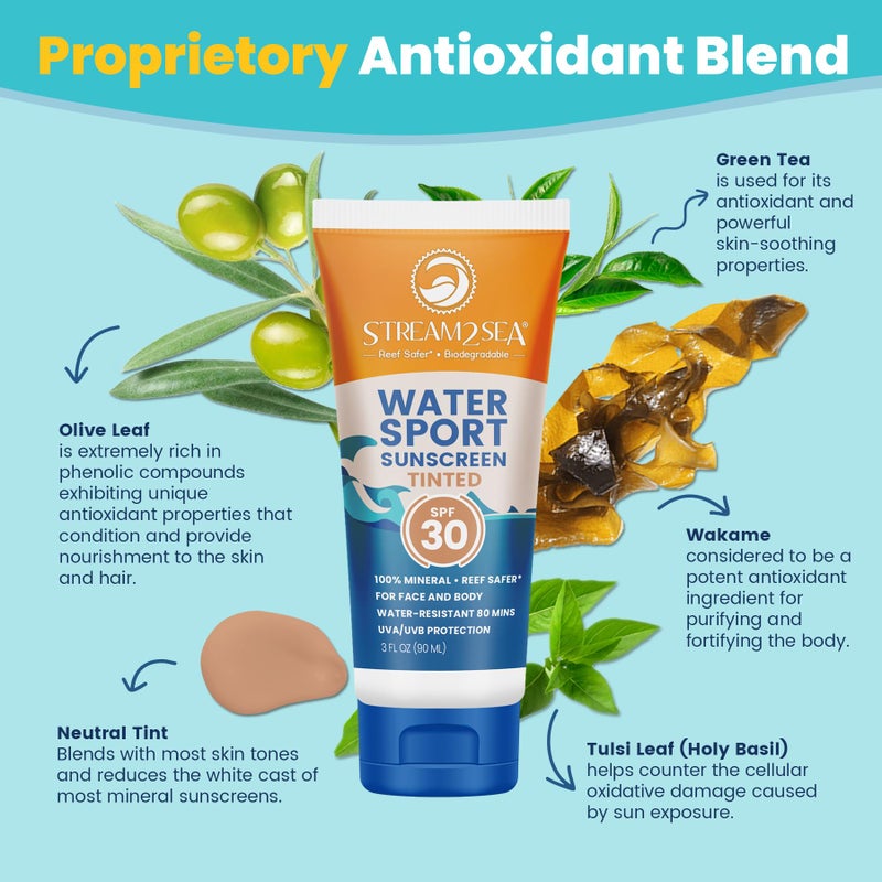 STREAM 2 SEA Tinted Sunscreen with SPF 30 All Natural, Biodegradable and Reef Safe, 3 Fl oz Non Greasy and Moisturizing Mineral Sunscreen For Face and Body Protection Against UVA and UVB - Image 5