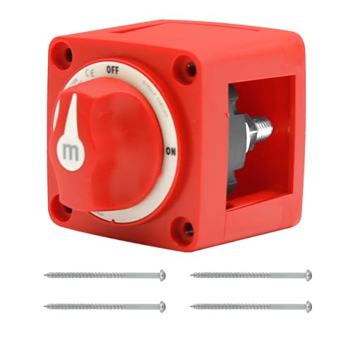 EATAKWARD 300A Battery Disconnect Switch, 12V-48V Boat Battery ON/Off Disconnect Switch, Heavy Duty Power Kill Switch Cutoff Switch for RV Marine Car Truck (Red) - Image 2