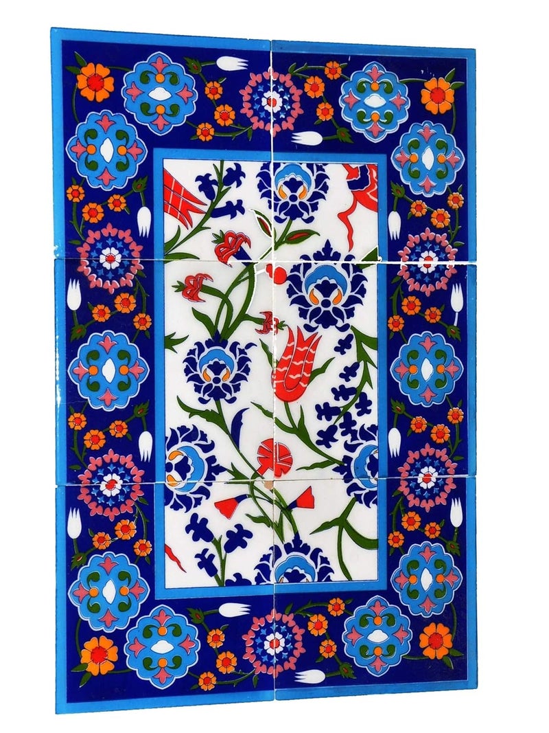 Shiv kripa Blue Art Pottery Decorative Ceramic Tiles Mural for Wall 6 PES Tile sat Ceramic