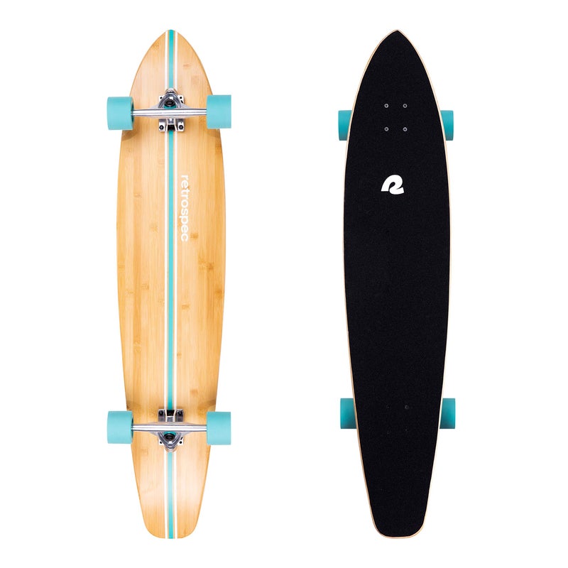 Retrospec Zed Longboard Skateboard Complete Cruiser | Bamboo & Canadian Maple Wood Cruiser w/Reverse Kingpin Trucks for Commuting, Cruising, Carving & Downhill Riding - Image 1