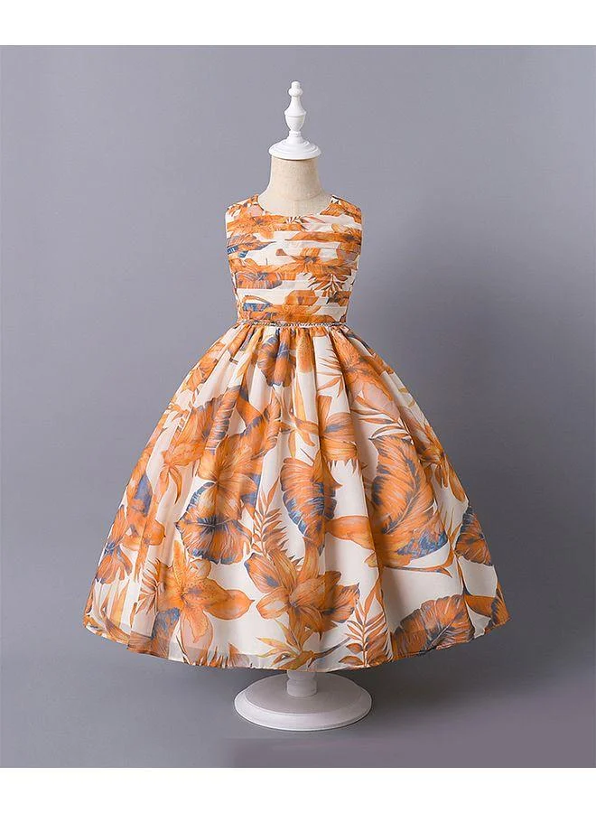 Mark & Mia Mark & Mia Floral Printed Bow Embellished Dress - Orange