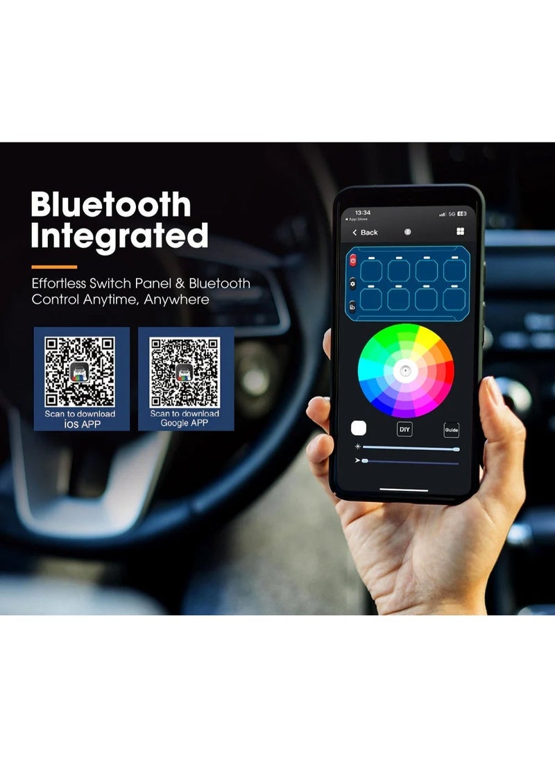 San Hima 8 Gang Bluetooth Switch Panel 12V/24V ON-OFF LED - Image 3