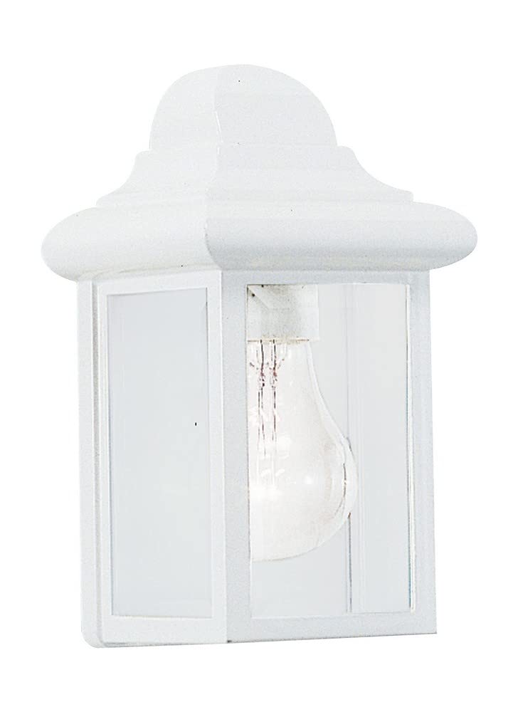 Sea Gull Lighting 8588-15 Mullberry Hill One-Light Outdoor Wall Lantern with Clear Beveled Glass Panels, White Finish - Image 5
