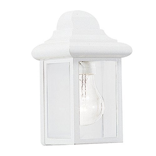 Sea Gull Lighting 8588-15 Mullberry Hill One-Light Outdoor Wall Lantern with Clear Beveled Glass Panels, White Finish - Image 4