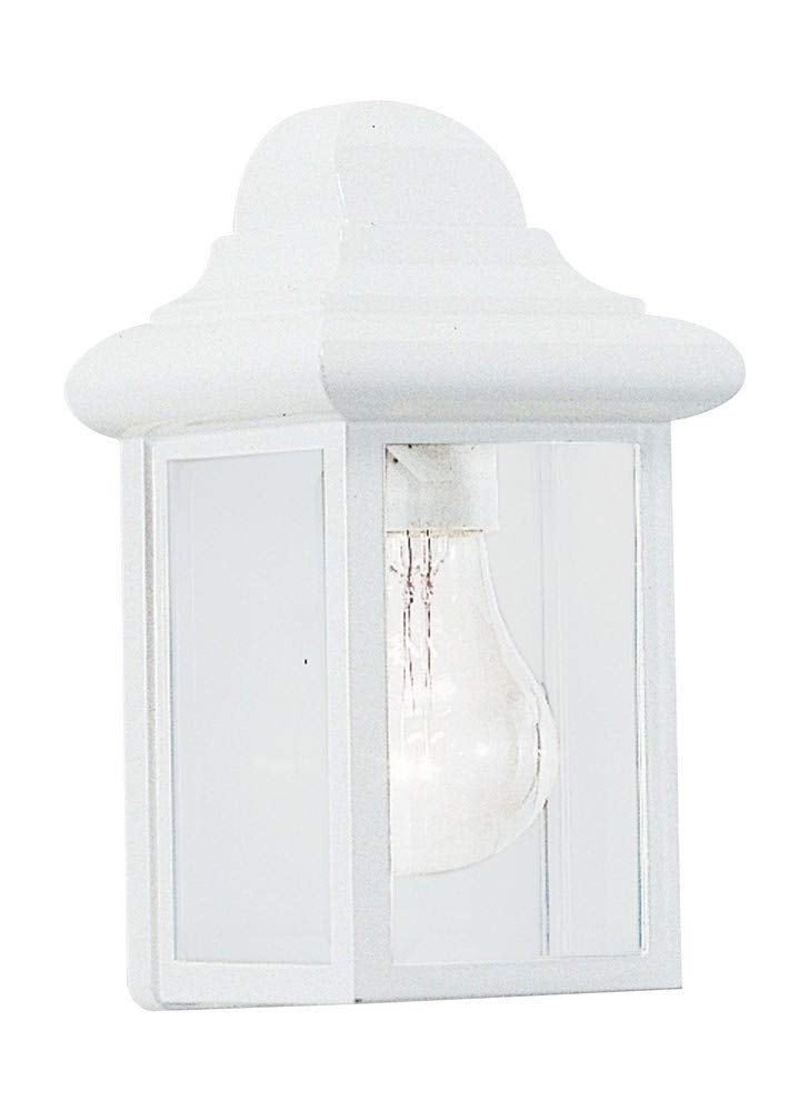 Sea Gull Lighting 8588-15 Mullberry Hill One-Light Outdoor Wall Lantern with Clear Beveled Glass Panels, White Finish - Image 2