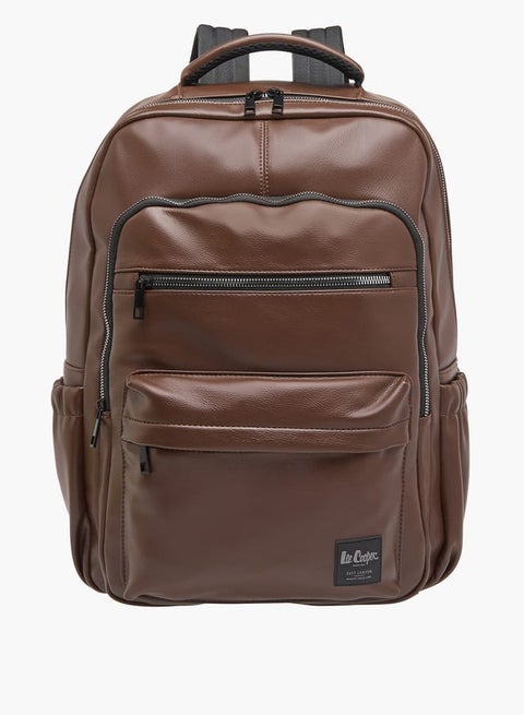 Men Solid Backpack with Adjustable Strap and Zip Closure