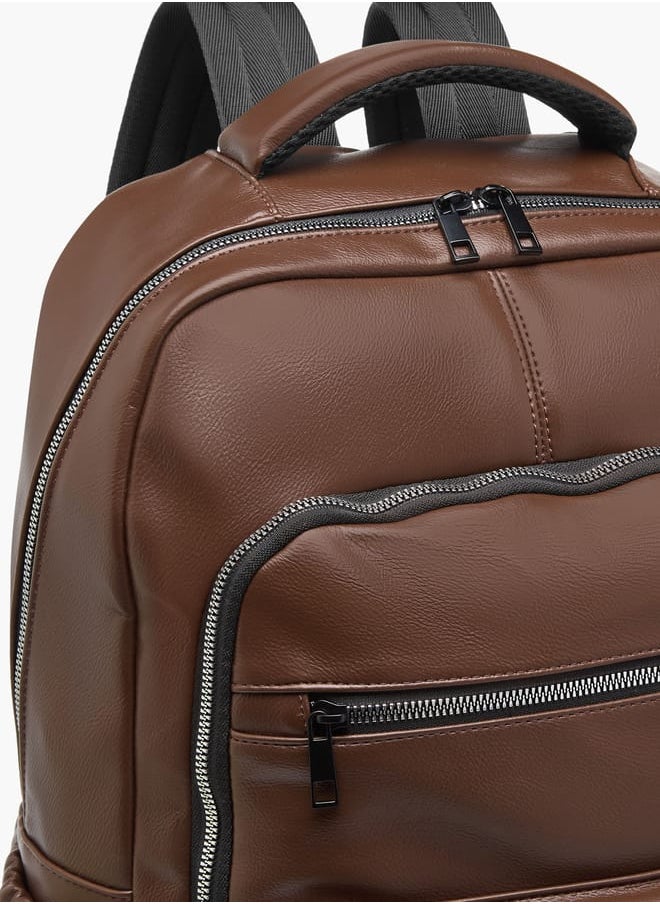 Lee Cooper - Men Solid Backpack with Adjustable Strap and Zip Closure - Image 1