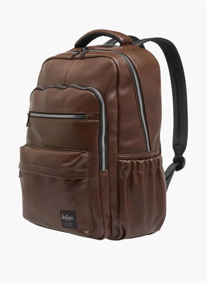 Lee Cooper Men Solid Backpack with Adjustable Strap and Zip Closure