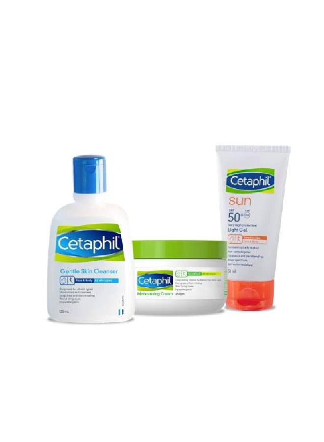 GALDERMA مجموعة سيتافيل للبشرة الجافة | كريم مرطب ومنظف لطيف للبشرة وكريم حماية من الشمس - Image 2