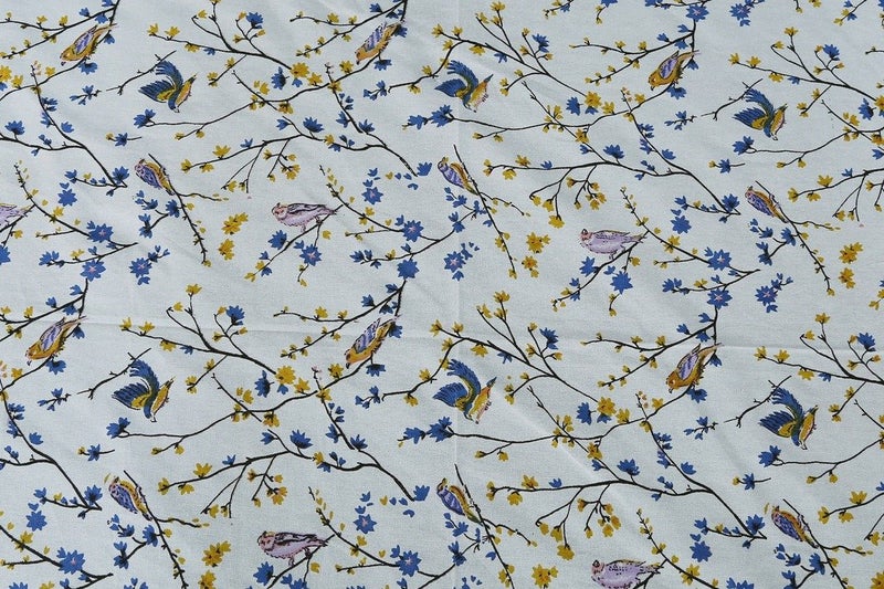 Dekor World Dekor World Bird Printed Cotton Diwan Set Pack of 6  - Image 2
