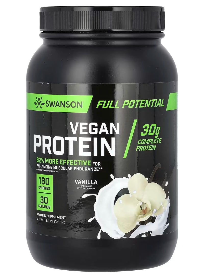 Swanson, Vegan Protein, Vanilla, 3.11 lbs (1,410 g)