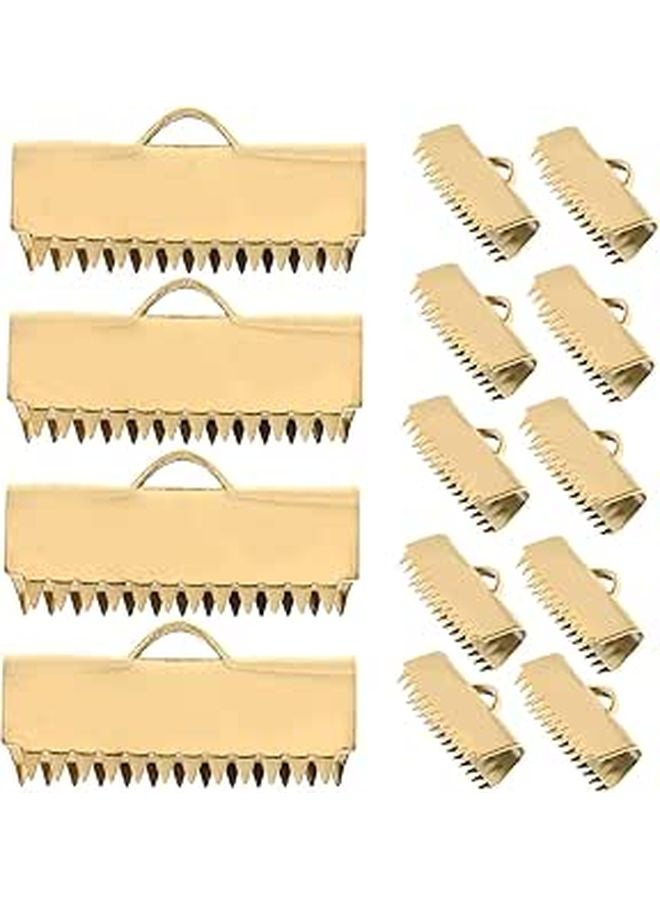 Stainless Steel Gold Crimp Ends 20pcs Jewelry Making Bead Connectors for Bracelets Necklaces DIY Crafts - Image 1