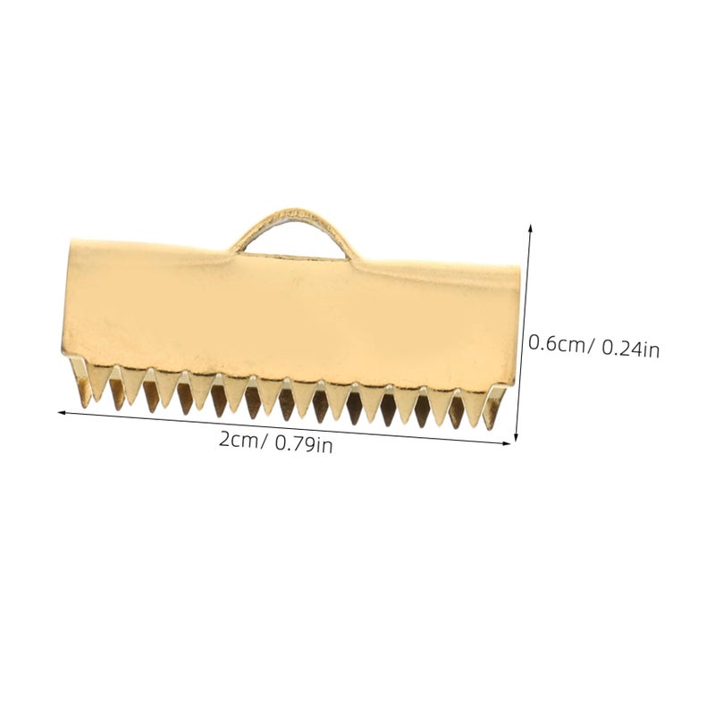Stainless Steel Gold Crimp Ends 20pcs Jewelry Making Bead Connectors for Bracelets Necklaces DIY Crafts - Image 3