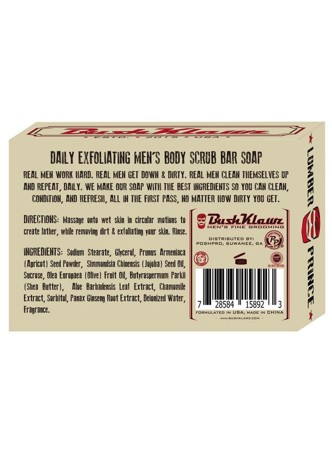 BushKlawz BushKlawz LUMBER PRINCE BIG BRICK Exfoliating MAN SOAP - Deep Clean Your Skin, Remove Dead Cells, and Moisturize with Natural Oils - 200g / 3 Pack  - Image 3