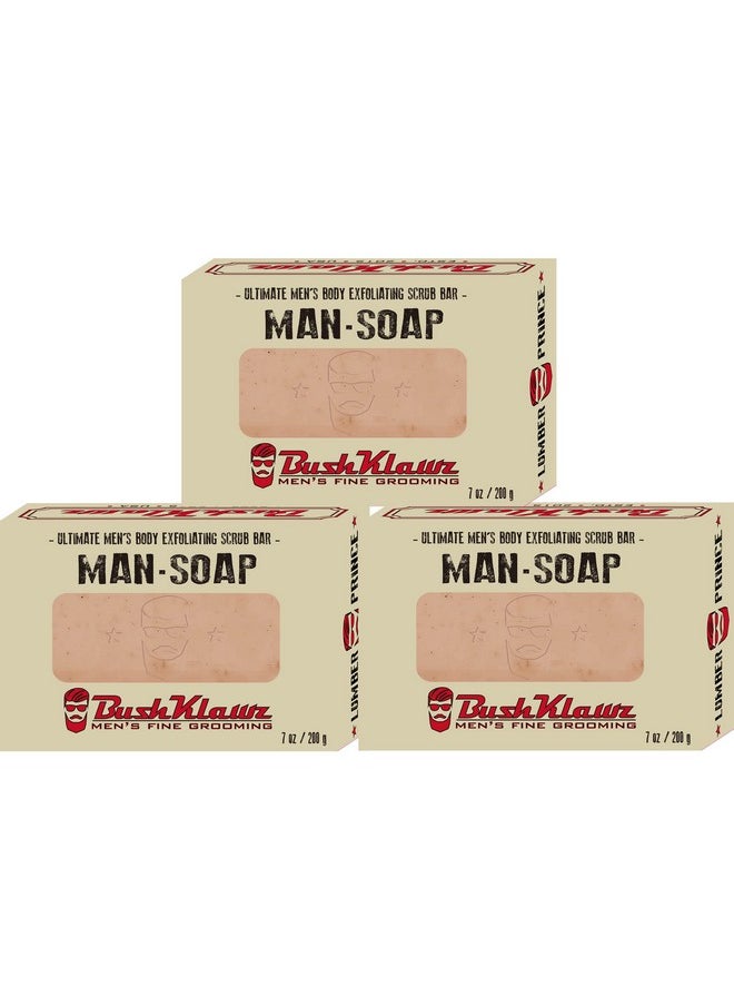 BushKlawz BushKlawz LUMBER PRINCE BIG BRICK Exfoliating MAN SOAP - Deep Clean Your Skin, Remove Dead Cells, and Moisturize with Natural Oils - 200g / 3 Pack  - Image 1