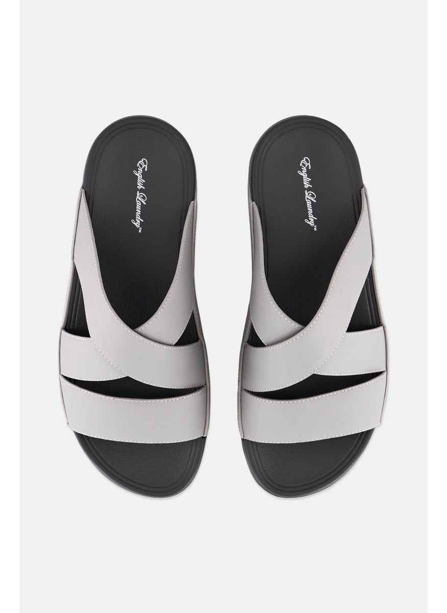 English Laundry Men Slip On Arabic Sandals, Light Grey  - Image 3