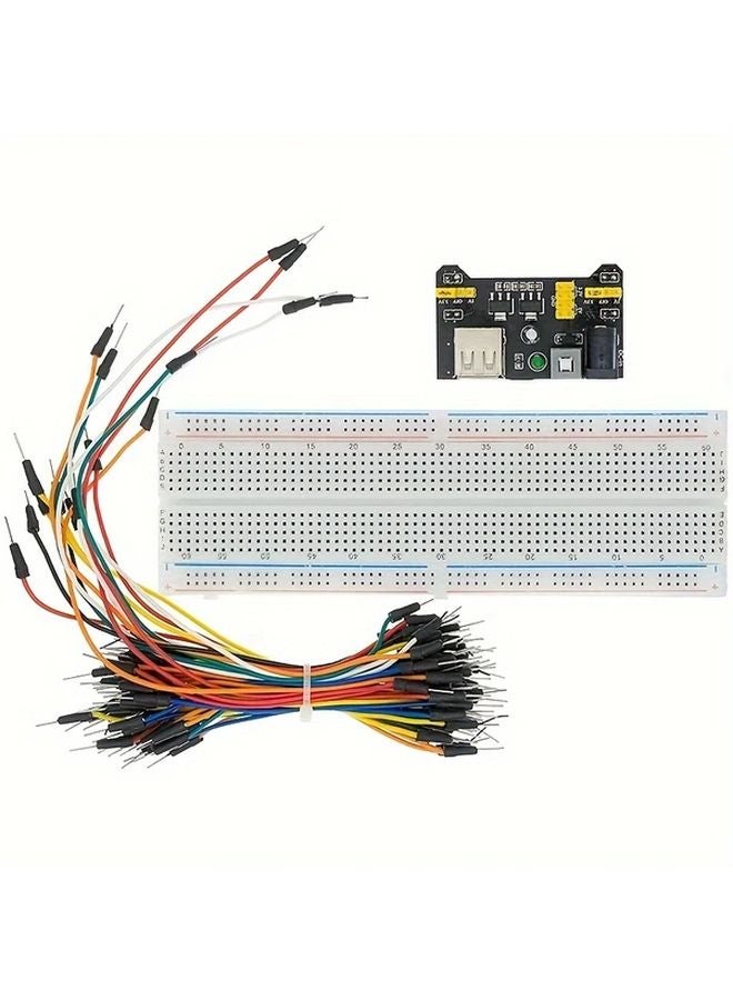 Model 130 Electronics Breadboard Kit With Black Power Module 830 Holes And 65 Colorful Jumper Wires - Image 1