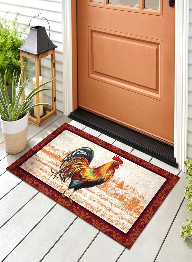 Bencailor 2 Pcs Rooster Kitchen Rugs Set Kitchen Decor Chicken Rugs Farmhouse Non Slip Rooster Door Mats Washable Decorative Doormat Absorbent Carpet for Floor Indoor Outdoor Home(17"x47"+17"x30") - Image 4