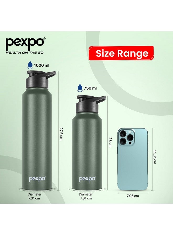 PEXPO Chromo Pro ISI Certified Stainless Steel Sports/Fridge Sipper Water Bottle, 750ml, Military Green | Eco friendly|Water Bottle for Office, Gym, School, Yoga, Trekking | RCB Edition - Image 5