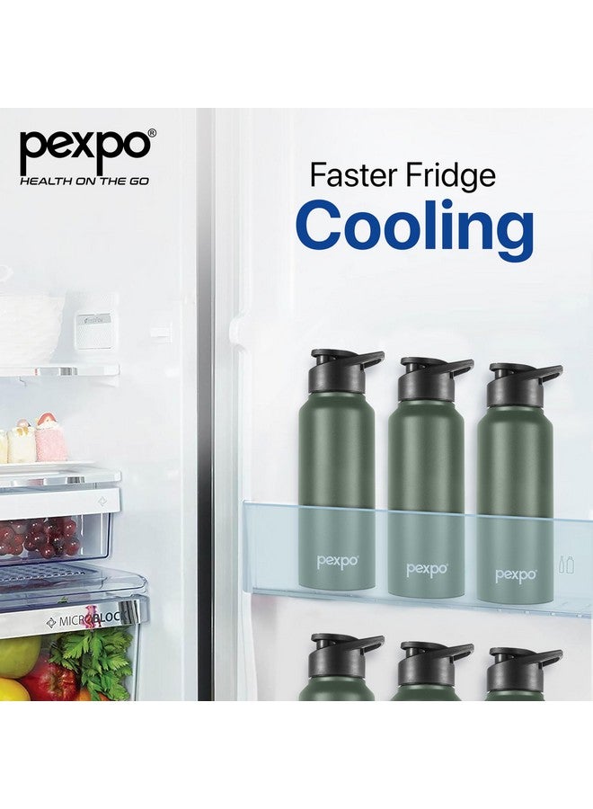 PEXPO Chromo Pro ISI Certified Stainless Steel Sports/Fridge Sipper Water Bottle, 750ml, Military Green | Eco friendly|Water Bottle for Office, Gym, School, Yoga, Trekking | RCB Edition - Image 4