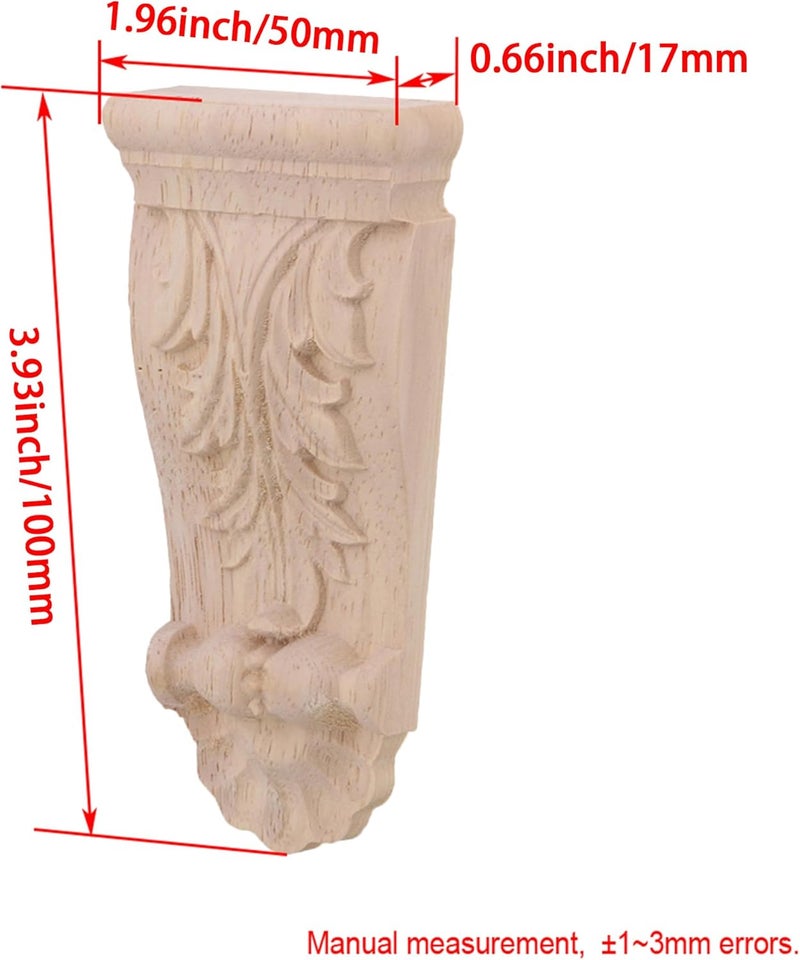 Homeswitch 4X European Wood Carved Corner Onlay Applique Door Cabinet Unpainted (F45) - Image 3