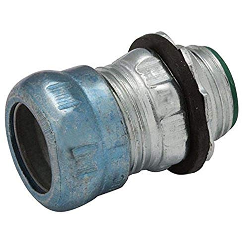 Hubbell-Raco 2912RT Steel EMT Compression Connector, Rain Tight, Insulated, 1/2" (Pack of 50), Gray - Image 1