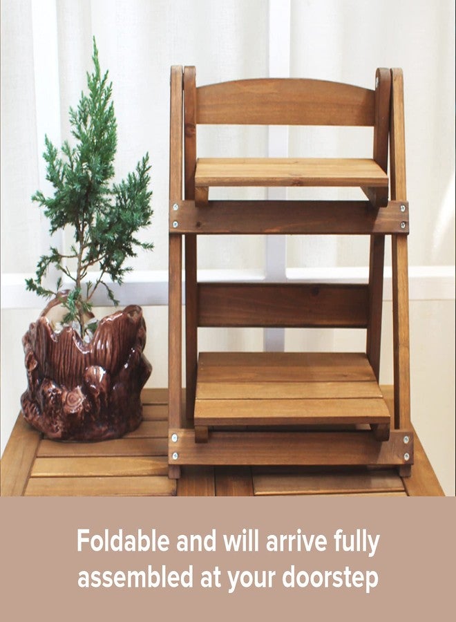 Primo Supply Wooden Ladder Shelf (1-Pack) - Vintage Step-Style Tabletop Decor Rack -2-Tiered Plant Stand - Stair-Type Desktop Organizer Storage Rack - Desk Storage Rack Shelf - Home Decor Wood Countertop Shelf… - Image 5
