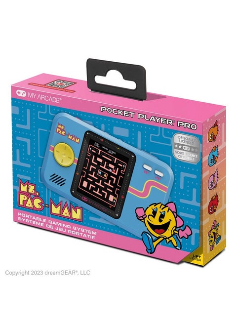 My Arcade Ms. Pac-Man Pocket Player Pro: Officially Licensed, Fun Games for Kids and Adults,Portable Video Game, 2.75" Color Display, Ergonomic Design