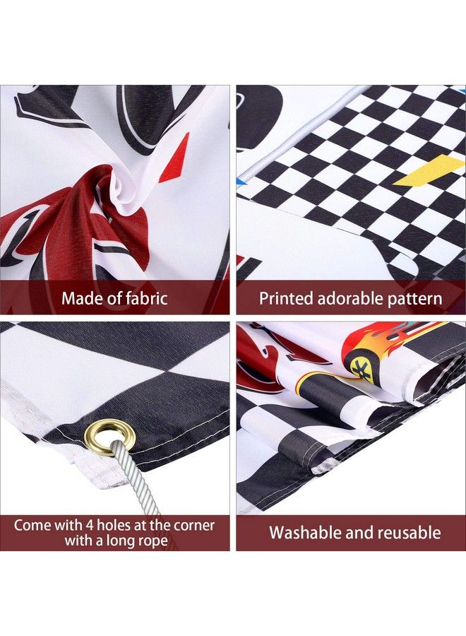 Blulu Racing Party Decorations Welcome Race Fans Banner Racing Party Suppliers Race Car Banner Garland Backdrop Photo Booth Props Racing Car Birthday Party Decor - Image 4