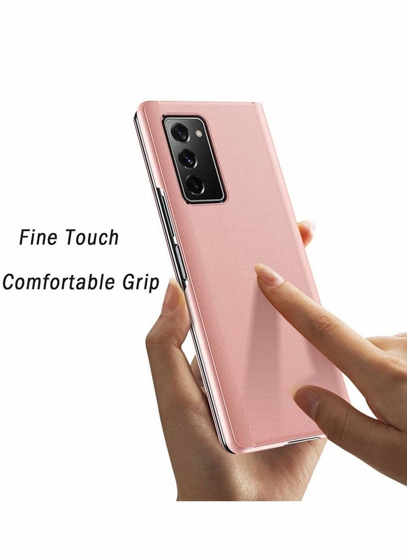 Y&D Case for Samsung Galaxy Z Fold 2 Case,Slim Armor Case, Luxury Mirror Design Clear View Smart Window Screen Display Cover (Blue) - Image 3