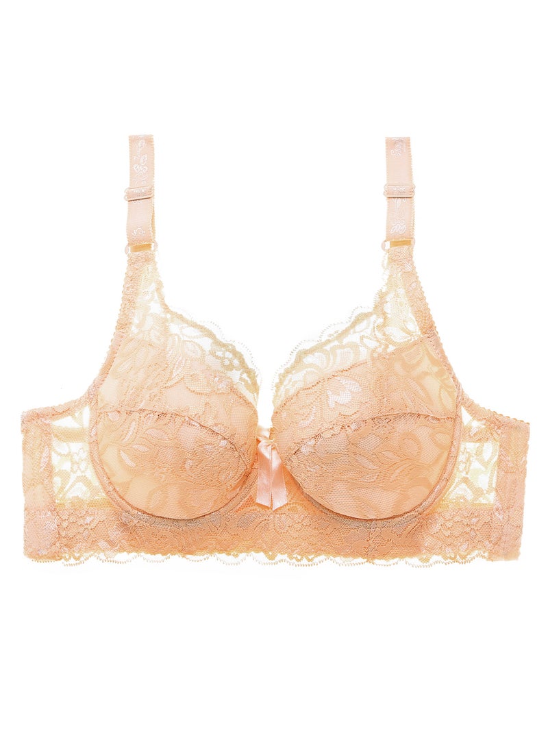 Women Lace Bra with Underwire Thin Padded Plus Size Bras - Image 1