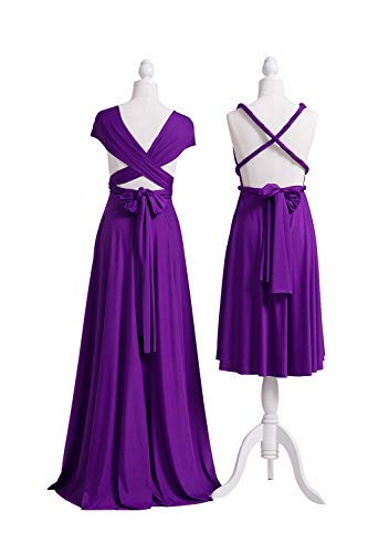 72styles Bridesmaid Convertible Infinity Dress Party Prom Evening Gowns Maxi Wrap Long Dresses Purple - Image 3
