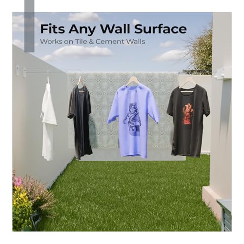 Lifelong Retractable Heavy Duty Clothesline 27.5 ft Total (13.8 Each) |40kg Capacity (20kg Each) Wall Mounted Laundry Dryer| SS304 Rope for Indoor Outdoor Use |Drying Rack for Bathroom, Balcony & Home - Image 4