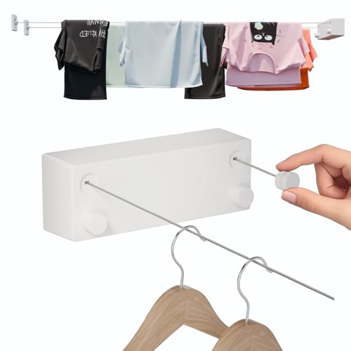 Lifelong Retractable Heavy Duty Clothesline 27.5 ft Total (13.8 Each) |40kg Capacity (20kg Each) Wall Mounted Laundry Dryer| SS304 Rope for Indoor Outdoor Use |Drying Rack for Bathroom, Balcony & Home - Image 1