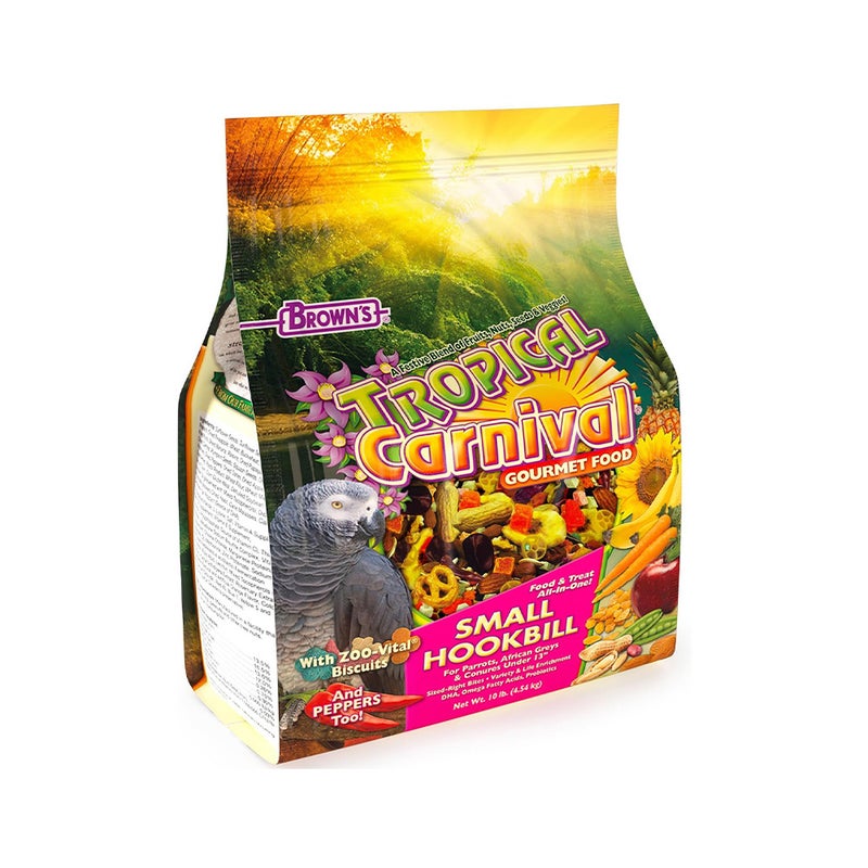 Browns Tropical Carnival Gourmet Small Hookbill Food - 4.54 kg