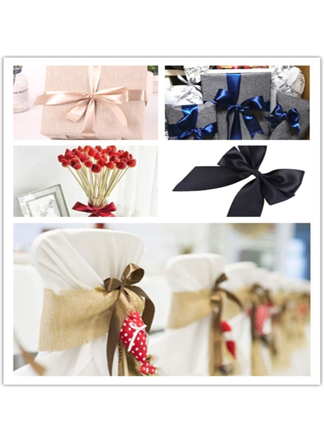 2x22m Coffee Ribbon 25mm for Gift Wrapping,Satin Ribbon Coffee Christmas Ribbon Decorative Balloon Ribbon Cake Ribbon Fabric Thick Ribbon for Crafting Hair Bow Baby Shower Wedding Cake Decorations - Image 3