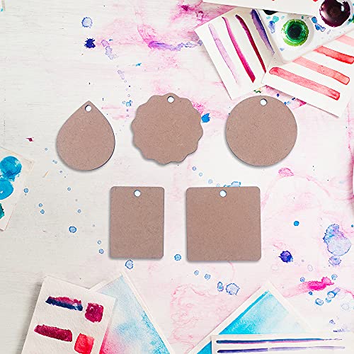 IVEI DIY MDF Shaped Pendant Cutouts - Set of 25 - Plain Blanks for Painting, Wooden Sheet Craft, Decoupage, Resin Art Work & Decoration - Image 2