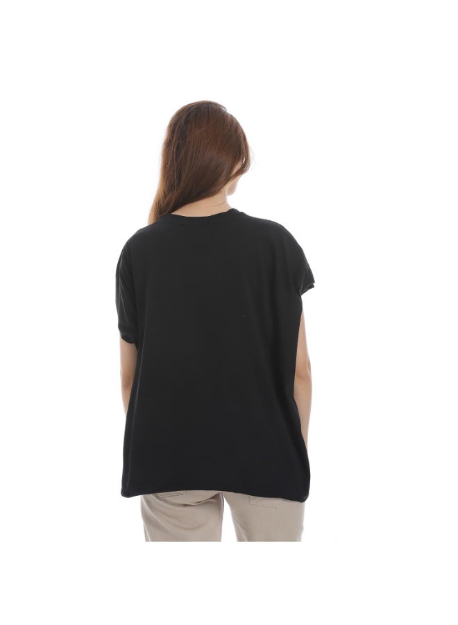 Cocktail 2711-Printed T-shirt-black - Image 3