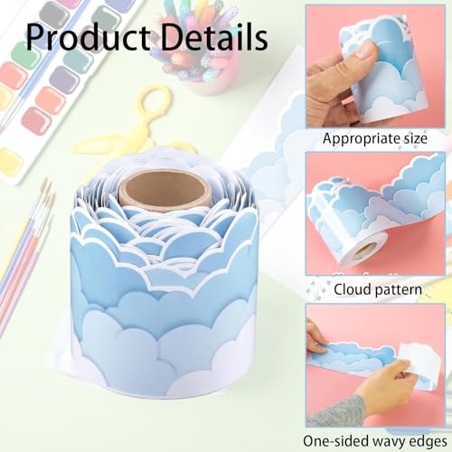 Indusoire 2 Pcs Border Wallpaper, Wallpaper Border Board Border for Classroom Decor, Bulletin Board, Office Display, Party Decoration, Self-Adhesive Tiles Sticker - Image 3