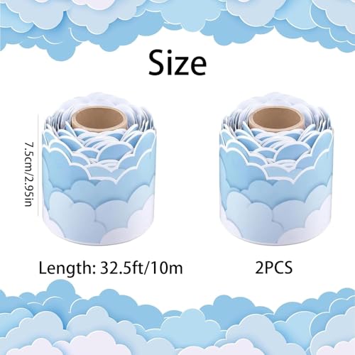 Indusoire 2 Pcs Border Wallpaper, Wallpaper Border Board Border for Classroom Decor, Bulletin Board, Office Display, Party Decoration, Self-Adhesive Tiles Sticker - Image 2
