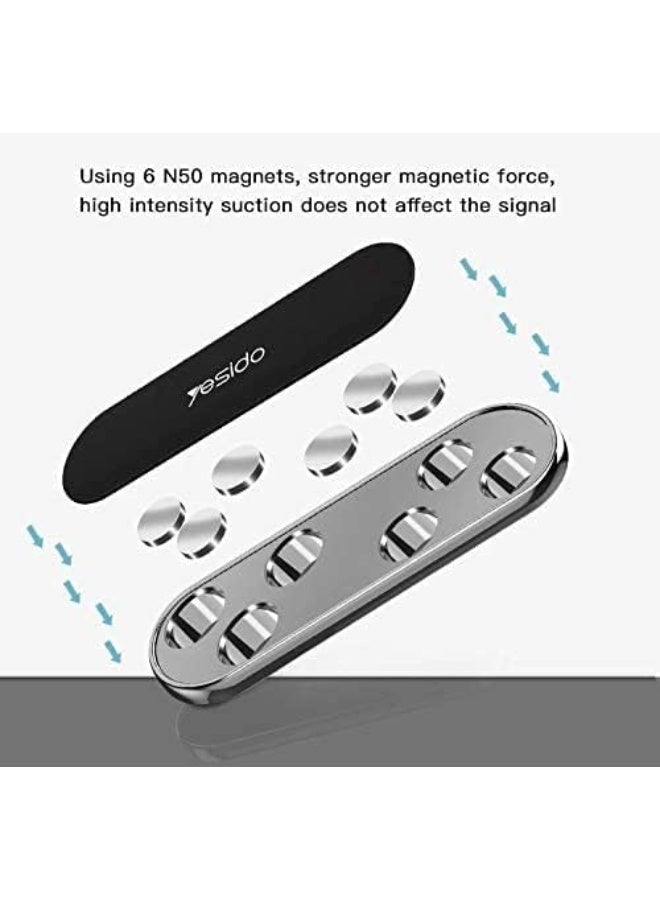 Yesido Magnetic Dashboard Car Phone Holder | Strong Magnet Mount for 3.5"–7" Smartphones | 360° Rotation | Universal Mobile Stand for Car – Black - Image 4