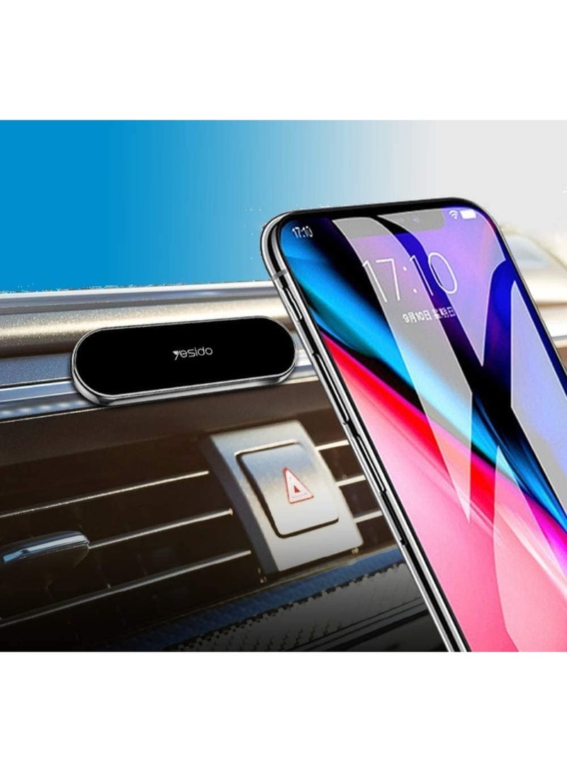 Yesido Magnetic Dashboard Car Phone Holder | Strong Magnet Mount for 3.5"–7" Smartphones | 360° Rotation | Universal Mobile Stand for Car – Black - Image 2