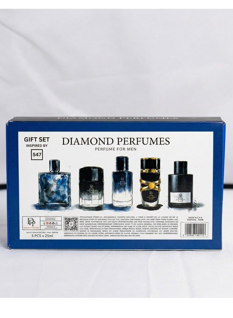 Diamond Perfumes Perfume Gift Set No.547 - 5pcs*25ml - For Men - Image 5