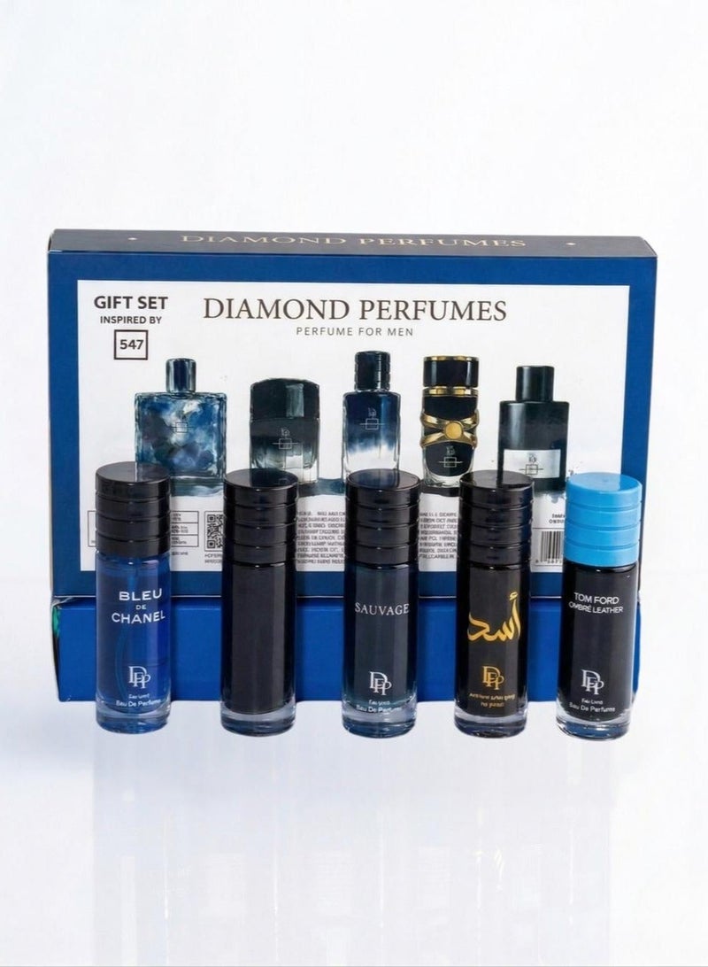 Diamond Perfumes Perfume Gift Set No.547 - 5pcs*25ml - For Men - Image 3